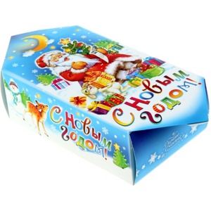 Коробка для новогоднего подаркакартонная в виде конфеты 