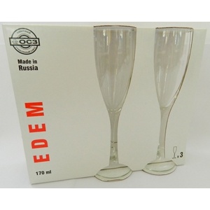 Набор бокалов для шампанского стеклянных ''Эдем'' 3 шт. 170 мл Арт. 73653 - фото
