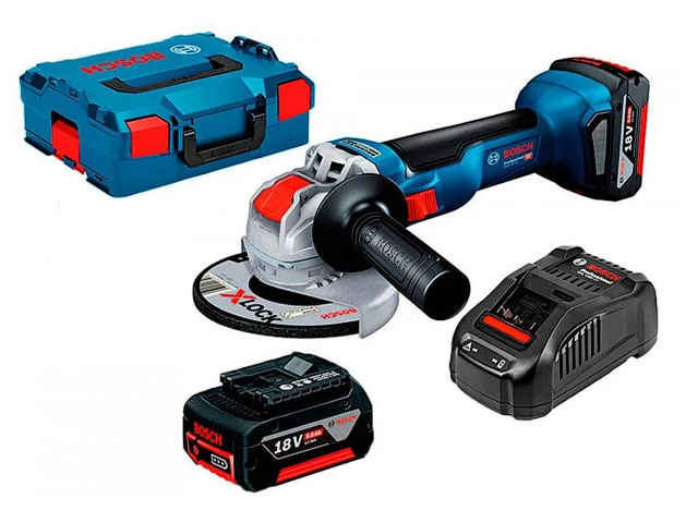 Аккум. углошлифмашина BOSCH GWX 18V-10 L-BOXX (18.0 В, 2 акк., 5.0 А/ч, Li-Ion, диск 125х22.0 мм) Арт.06017B0102 - фото