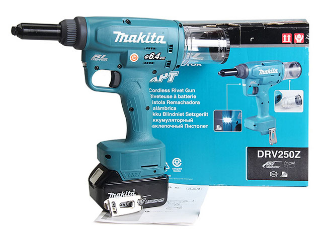 Аккум. заклепочник MAKITA DRV 250 Z (18.0 В, БЕЗ АККУМУЛЯТОРА И З/У) Арт.DRV250Z - фото