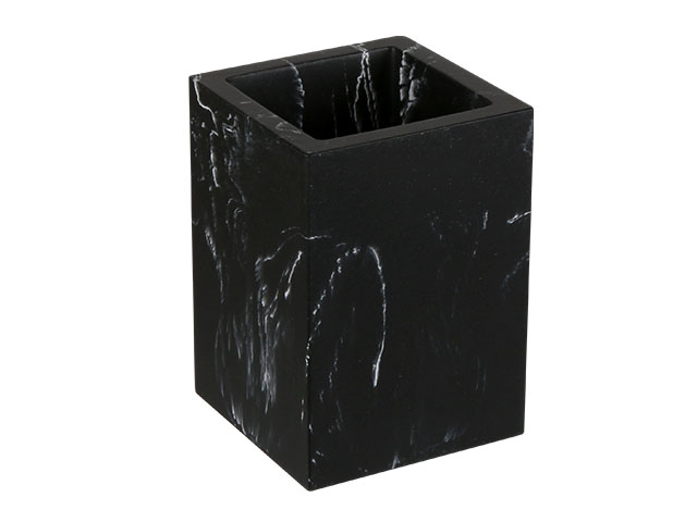 Стакан MARBLE, черный, PERFECTO LINEA (Композитный материал: полирезин под натуральный камень) Арт.35-000013 - фото