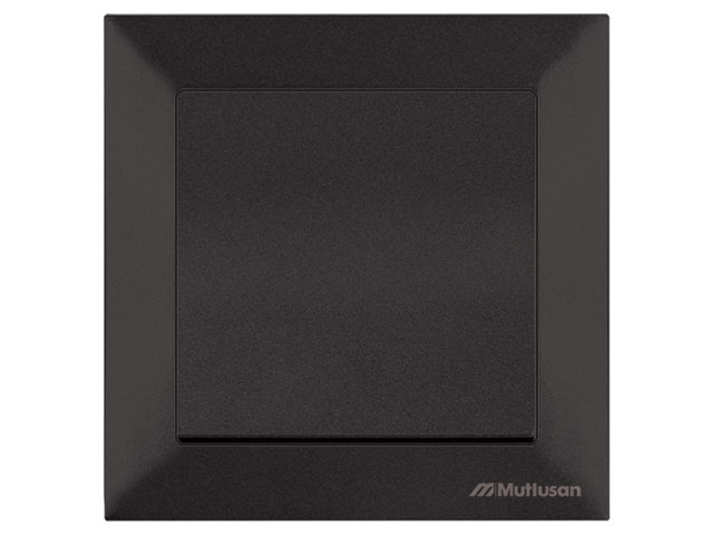 Выключатель 1-клав. (скрытый, пруж. зажим) черный, DARIA, MUTLUSAN (10 A, 250 V, IP 20) Арт.21204010184 - фото