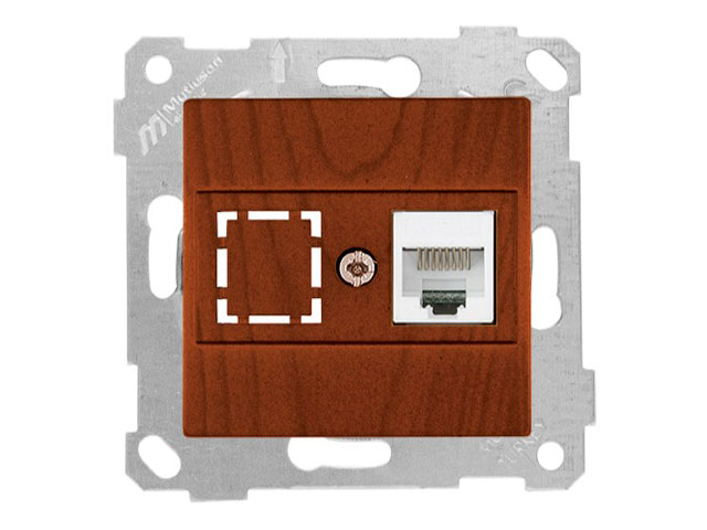 Розетка компьютерная 1xRJ45 (Cat5e, скрытая, без рамки) вишня, RITA, MUTLUSAN Арт.22001360156