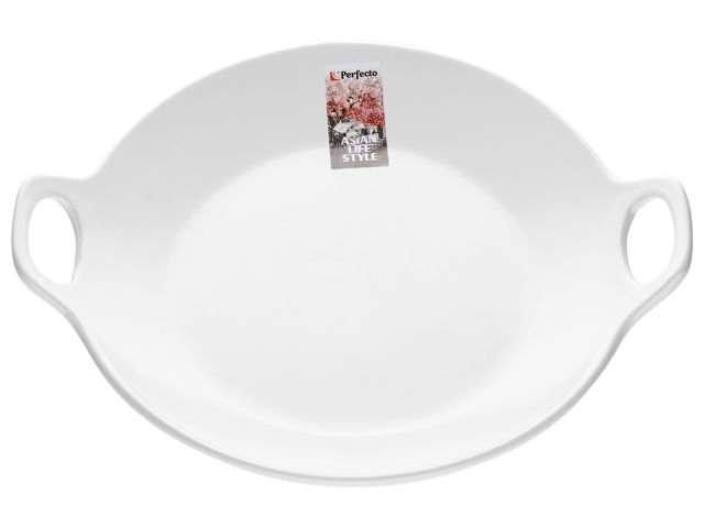 Тарелка-блюдо керамическая, 24х20.3х4.5 см, серия ASIAN, белая, PERFECTO LINEA Арт.17-102400 - фото