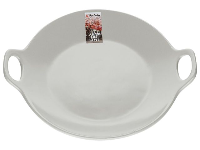 Тарелка-блюдо керамическая, 24х20.3х4.5 см, серия ASIAN, серая, PERFECTO LINEA Арт.17-102403