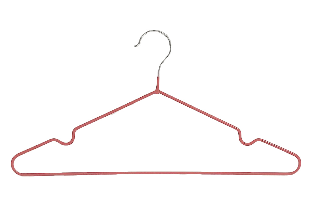 Набор вешалок для одежды металлическая с перекладиной 3 шт Арт.JMR 160 цвет - красный - фото