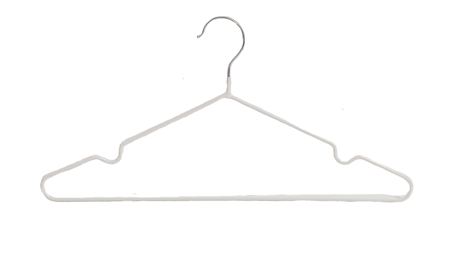 Набор вешалок для одежды металлическая с перекладиной 3 шт Арт.JMW 160 цвет - белый - фото