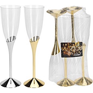 Набор бокалов для шампанского пластмассовых 4 шт. 135 мл Арт. 71325 - фото