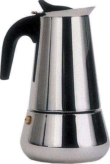 Кофеварка гейзерная металлическая с полипропиленовой ручкой на 6 чашек 300 мл  Арт.21739