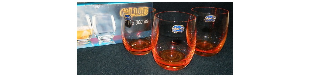 Набор стаканов CLUB с оранжевым дном 6 шт. 300мл Арт.68524
