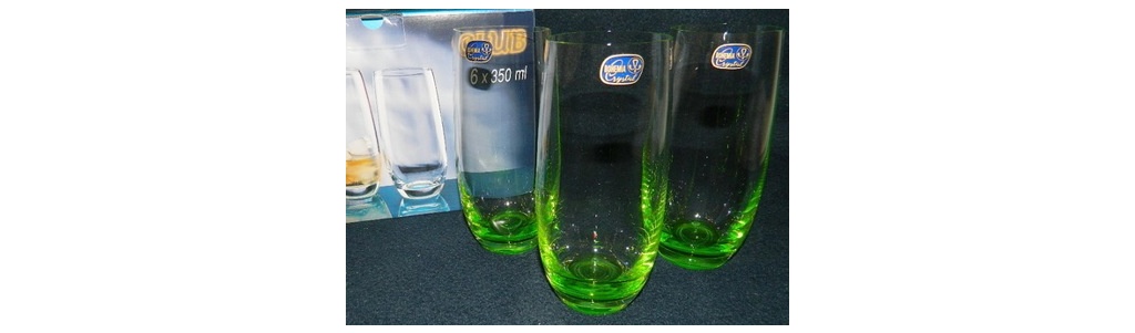 Набор стаканов с зеленым дном 6 шт. 350 мл Арт.68531