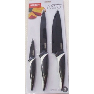 Набор ножей металлических с пластмассовыми ручками ''Symbio'' 3 шт. 19,5/20/8 см  Арт. 57992