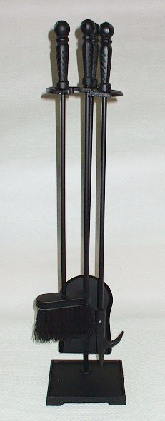 Набор аксессуаров для камина металлических 4 пр. 69 см: подставка, Щетка, совок, кочерга Арт.35930 - фото
