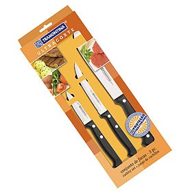 Набор ножей металлических с пластмассовыми ручками 3 шт. Арт.38929 - фото