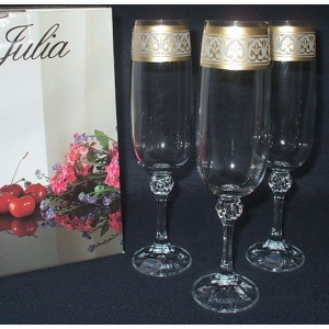 Набор бокалов для шампанского JULIA декор. 6 шт. 180 мл Арт.57436 - фото