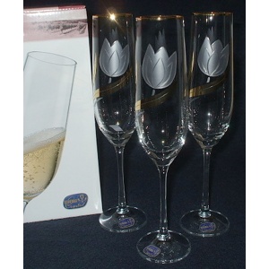 Набор бокалов для шампанского декор VIOLA  -  6 шт. 190 мл Арт.55266 - фото