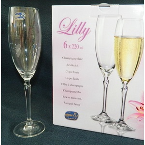Набор бокалов для шампанского LILLY 6 шт. 220 мл Арт.60222 - фото