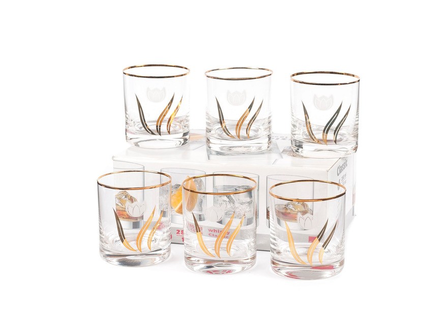 Набор стаканов для виски стеклянных декор LUCIA - 6 шт. 280 мл Арт.41113