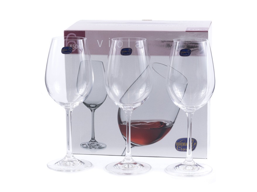 Набор бокалов для вина стеклянных ''viola'' 6 шт. 350 мл  Арт.47263 - фото