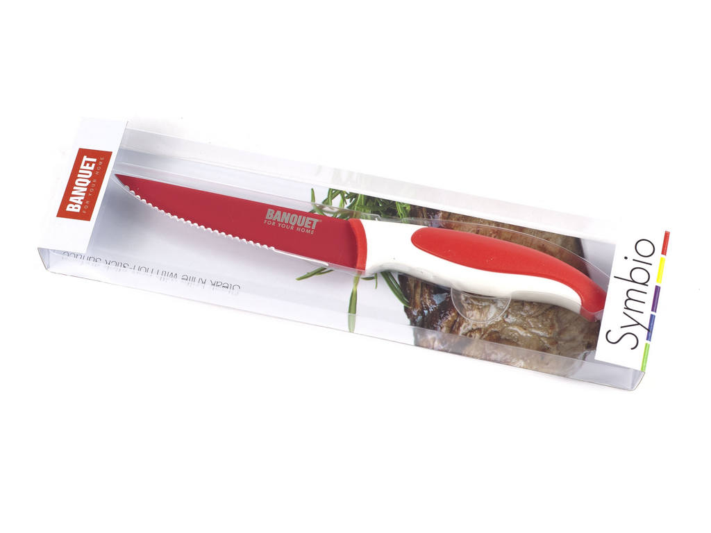 Нож металлический с антибактериальным покрытием с платмассовой ручкой ''Symbio'' 10,5/20,5 см  Арт. 48223 - фото