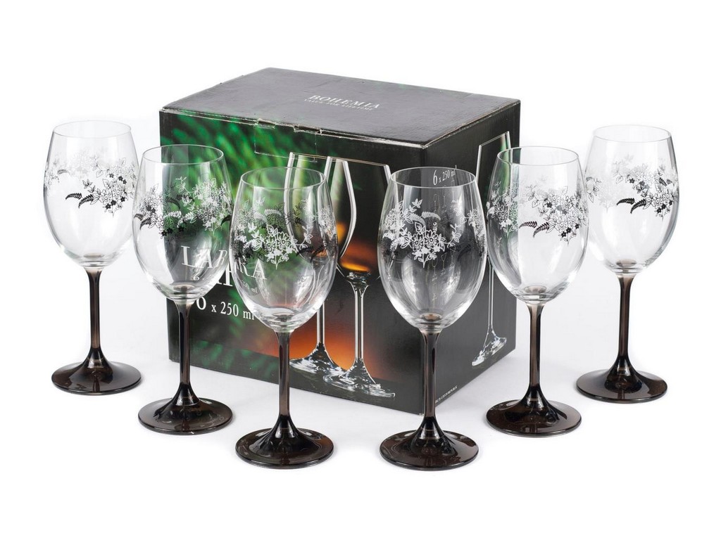 Набор бокалов для вина LARA декор. 6 шт. 250 мл Арт.55243 - фото
