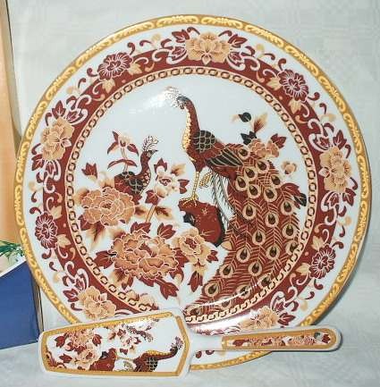 Набор для торта керамический 2 пр.: Блюдо 27 см, лопатка Арт 56506 - фото