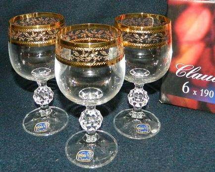 Набор бокалов для вина  CLAUDIA  декор. 6 шт. 190мл Арт.60581 - фото