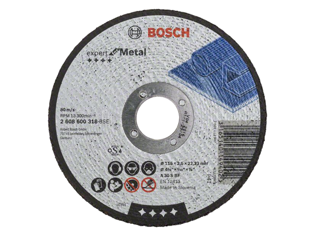 Круг отрезной 115х2.5x22.2 мм для металла Expert BOSCH Арт. 2608600318 - фото