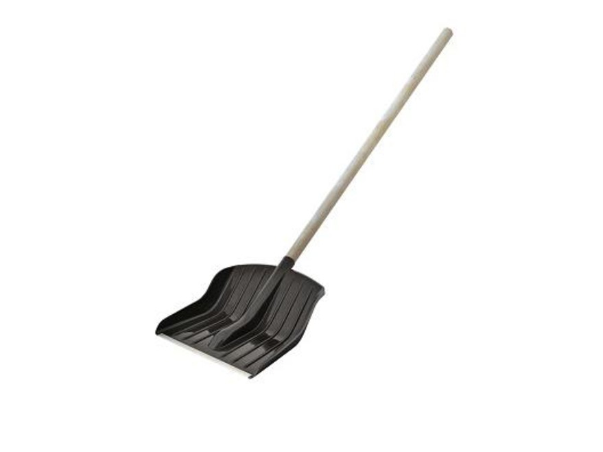 Лопата для уборки снега пластмассовая с деревянной ручкой 38,5*160 см Арт. 64169
