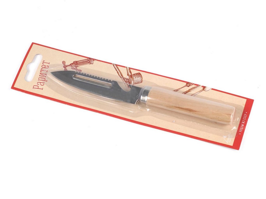 Нож-шинковка металлический с деревянной ручкой 19 см  Арт. 64188 - фото