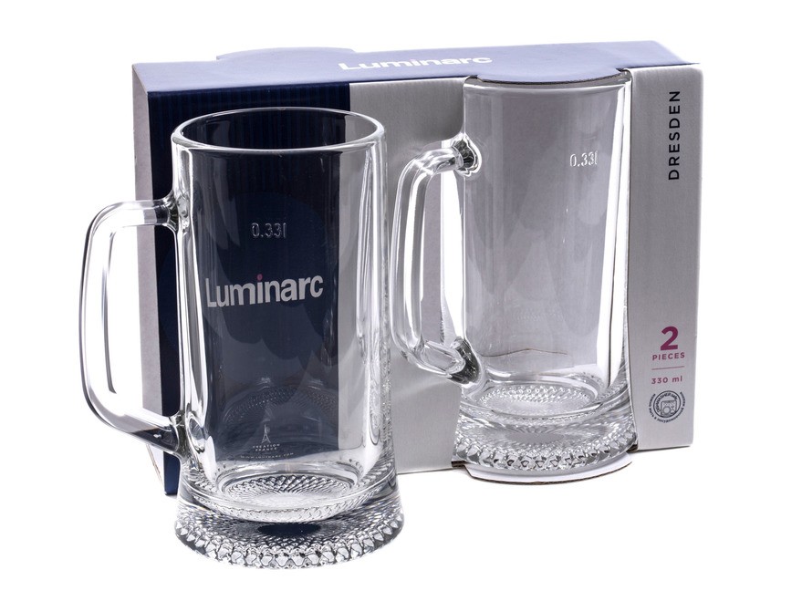 Набор кружек для пива стеклянных Luminarc DRESDEN 2 шт. 330 мл Арт.65493 - фото