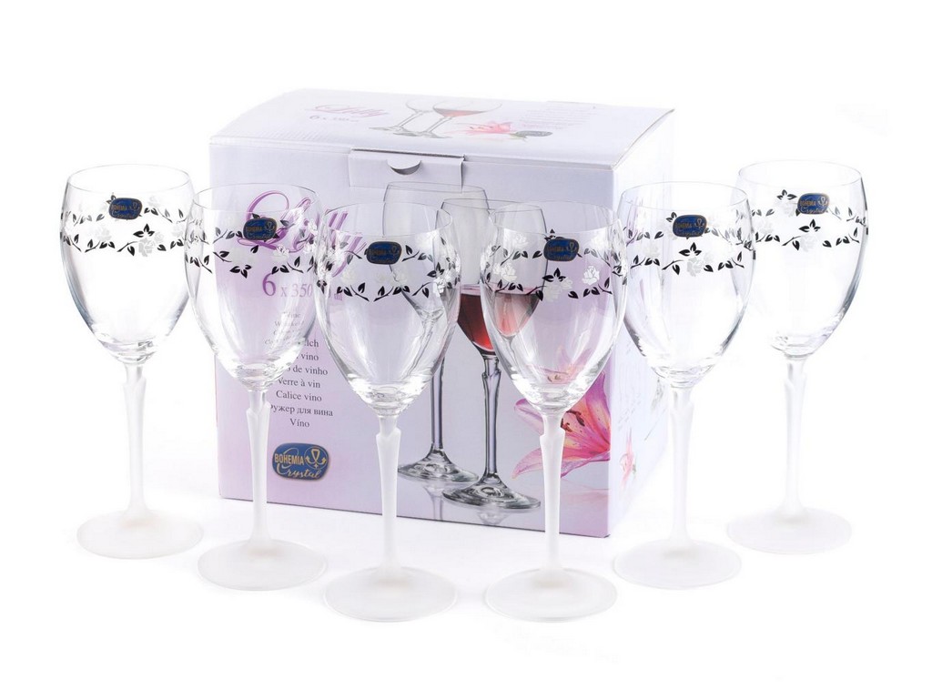 Набор бокалов для вина LILLY декор. 6 шт. 250 мл Арт.68498 - фото