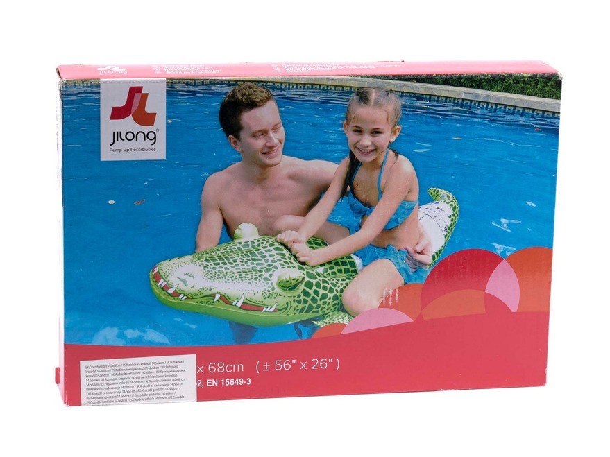 Круг (приспособление) надувной пластмассовый детский с держателями ''крокодил'' 142*68 см  Арт.70067