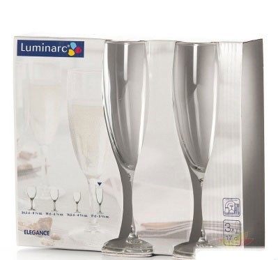 Набор бокалов для шампанского стеклянных Luminarc ELEGANCE -  3 шт. 170 мл Арт. 73756