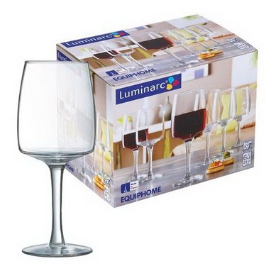 Набор бокалов для вина стеклянных EQUIP HOME -  6 шт. 240 мл Арт. 73758 - фото