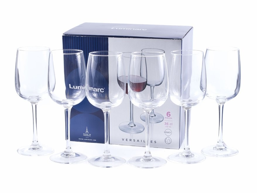 Набор бокалов для вина стеклянных Luminarc VERSAILLES -  6 шт. 360 мл Арт. 73765 - фото