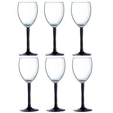 Набор бокалов для вина стеклянных Luminarc AUTHENTIC BLACK -  6 шт. 310 мл Арт. 74466 - фото