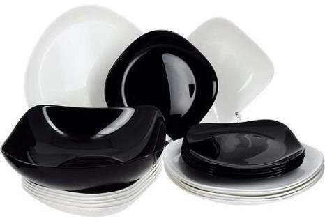 Набор посуды стеклокерамический Luminarc ''Yalta'' 19 пр.: 18 тарелок 19/20/26 см, салатник 24 см  Арт.74485 - фото