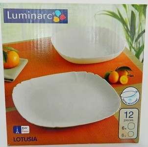 Набор тарелок стеклокерамических Luminarc ''Lotusia'' 12 шт. 22,5/27 см  Арт. 74488 - фото