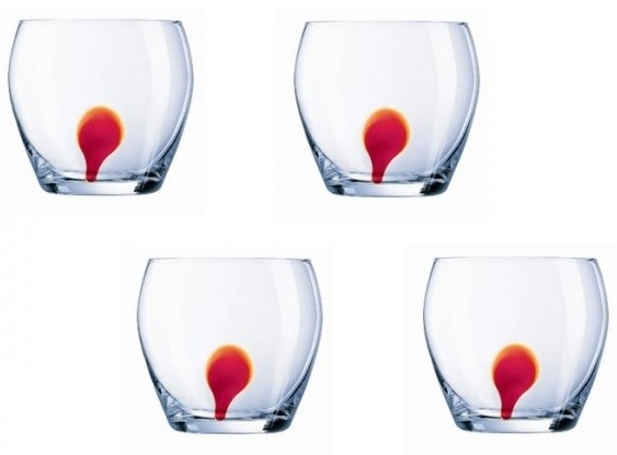 Набор стаканов стеклянных Luminarc DRIP RED - 4 шт. 310 мл Арт. 74503 - фото