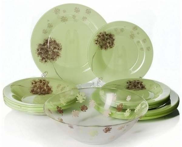 Набор посуды стеклянный Luminarc ''Stella Amande'' 19 пр.: 18 тарелок 19,5/21,5/25 см, салатник 27 см Арт.74505 - фото
