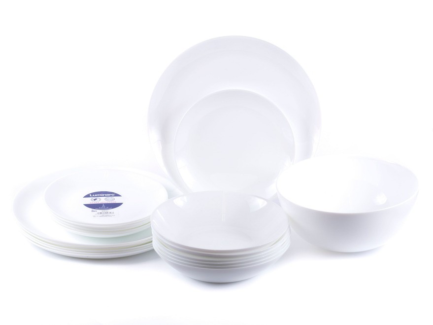 Набор посуды стеклокерамический Luminarc ''Diwali'' 19 пр.: 18 тарелок 19/20/27 см, Салатник 21 см Арт. 76295