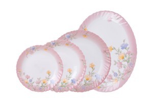 Набор посуды стеклокерамической Luminarc ''Elise'' 19 пр.: 18 тарелок 19/21/25 см, Блюдо 33 см Арт. 76891