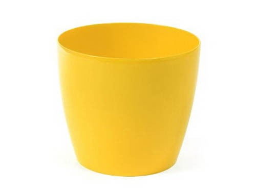 Кашпо пластмассовое ''Magnolia'' желтое 18*16 см Арт.78808 - фото