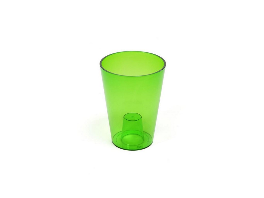 Кашпо пластмассовое ''Lilia'' зеленое прозрачное 12,5*17 см Арт.78870 - фото