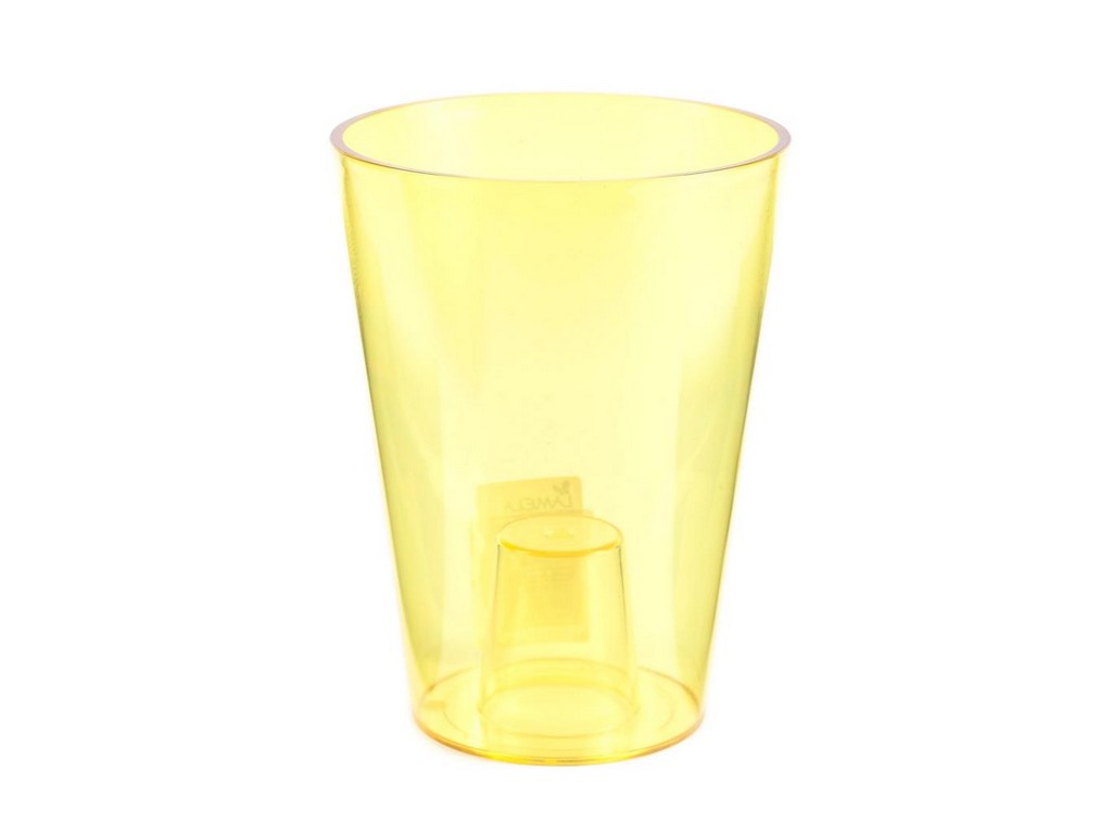 Кашпо пластмассовое ''Lilia'' желтое прозрачное 12,5*17 см  Арт. 78871 - фото