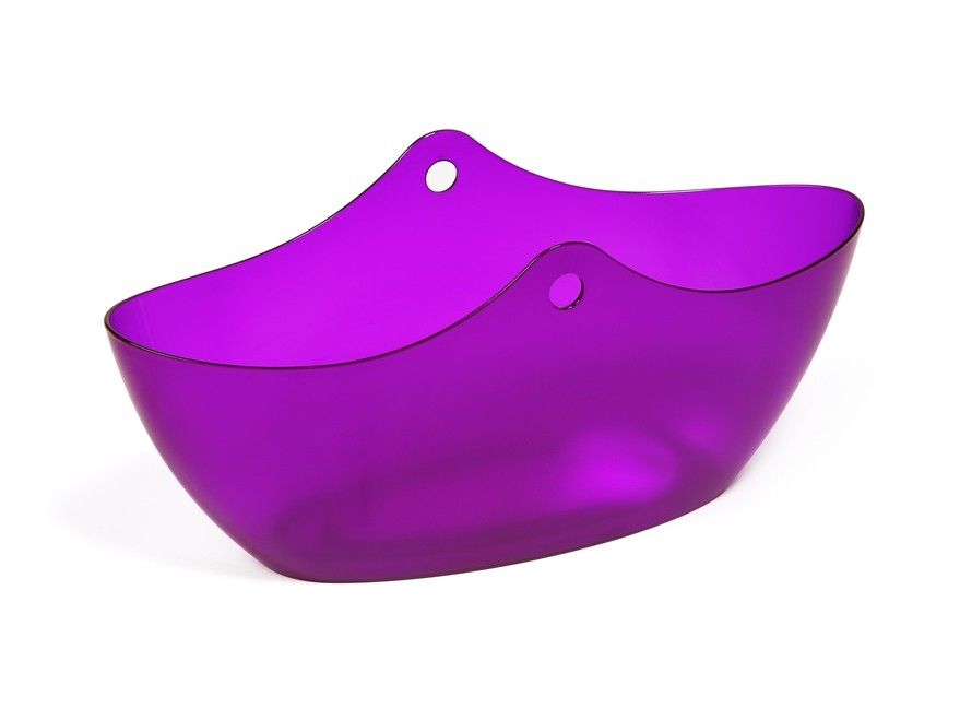 Кашпо пластмассовое ''Wena'' фиолетовое прозрачное 35,5*13,5*16 см Арт. 78988 - фото