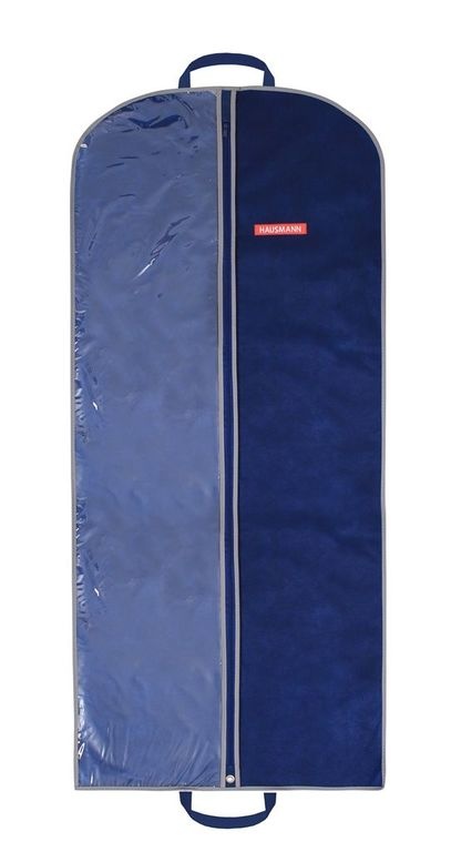 Чехол для одежды Hausmann со стенкой из ПВХ и ручками 60*140, синий Арт.HM-701402NG - фото