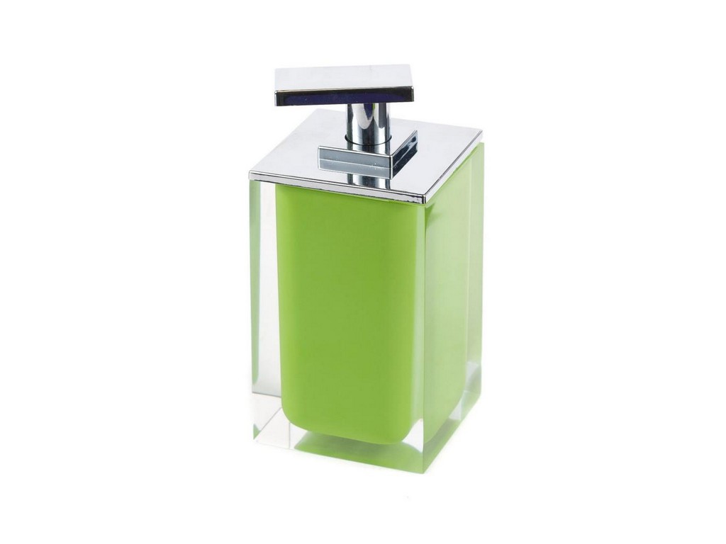 Дозатор для жидкого мыла полирезин ''Colours Green'' 7*7*14 см Арт. 80241 - фото