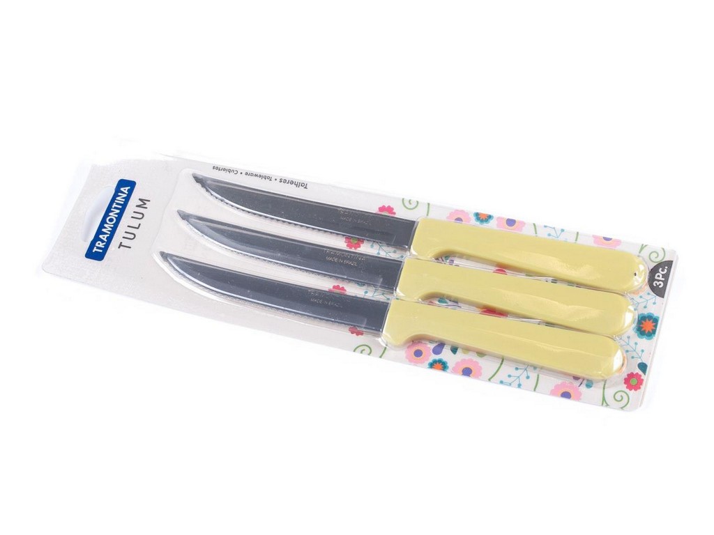 Набор ножей металлических ''Tulum'' 3 шт. с пластмассовыми ручками 21,5 см Арт. 80451
